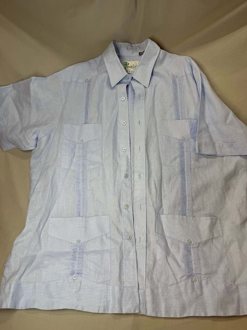 Panabrisa Corona 100% Linen Short Sleeve Guayabera Shirt